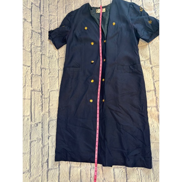 Vintage Fink Modell Sailor Blue Dress with Navigate of Pacific Ocean Buttons XL - Picture 10 of 14